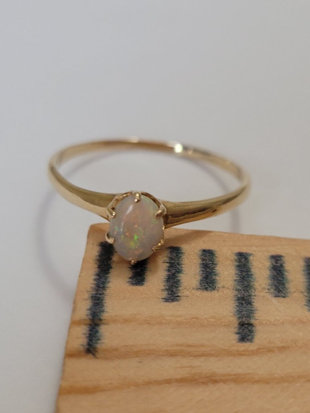 Opal Gold Vintage Ring 10k Womens October Birthstone - Picture 14 of 16